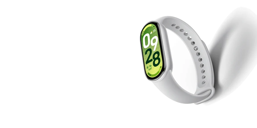 Smart band com pulseira branca